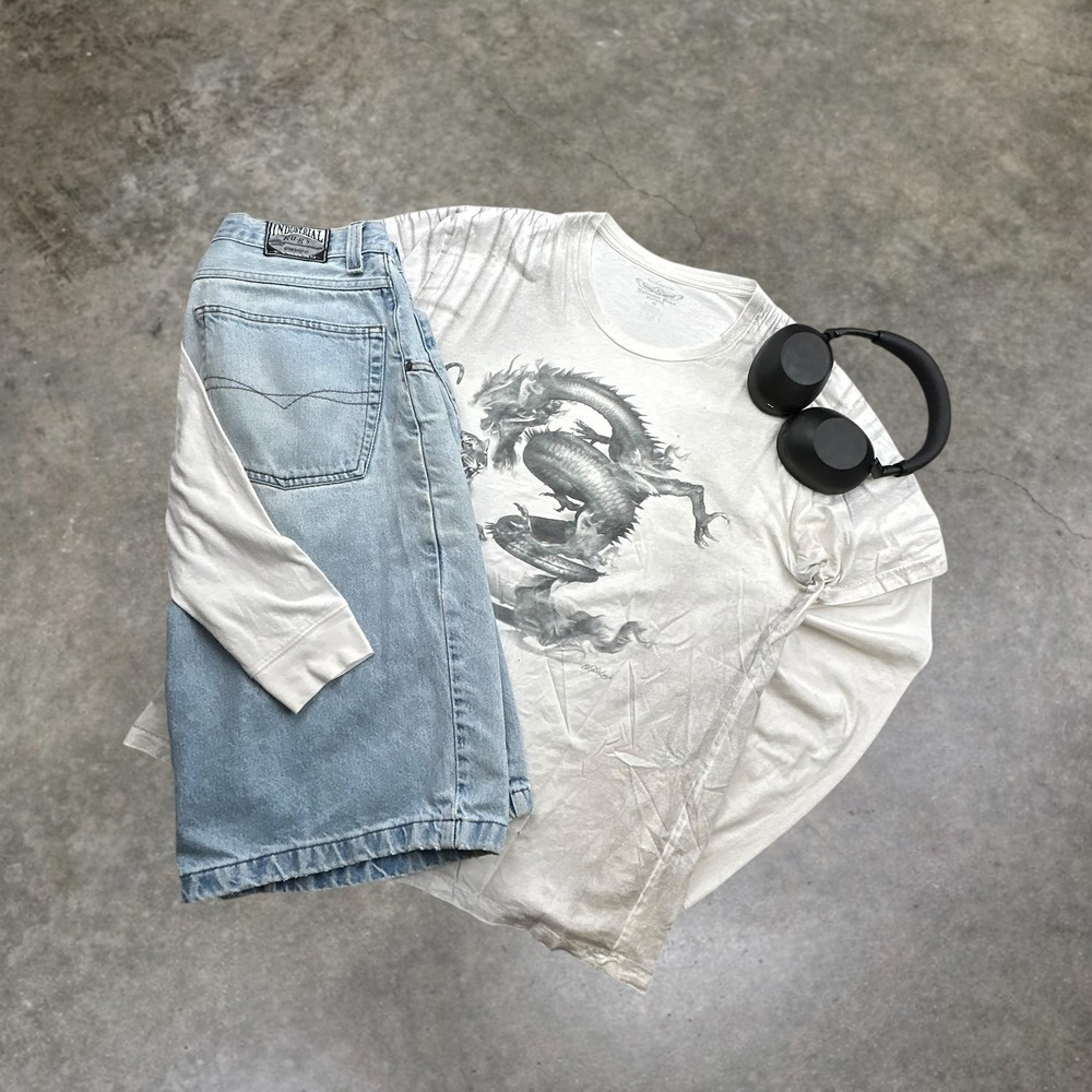 Extreme Pain‎ Clothing Tiger Dragon Graphic Tee White XL Y2K Skater Grunge 0494